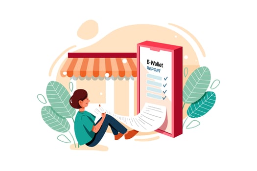 Online Transaction report Illustration vector