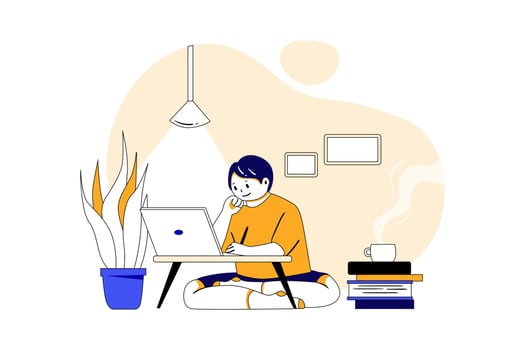 Online Education Illustration concept. Flat illustration isolated on white background vector