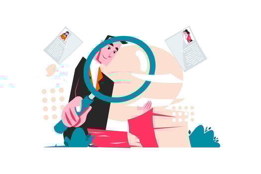 Job Interview Illustration concept. Flat illustration isolated on white background vector