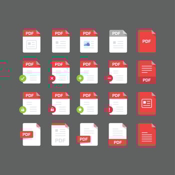 PDF files icon set , vector design element
