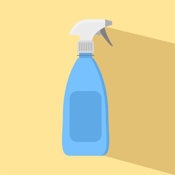 Disinfectant sprayer bottle flat design concept. Vector flat design. Hygiene home and personal hygiene. Clean spray bottle icon. Flat illustration of clean spray bottle vector icon for web design