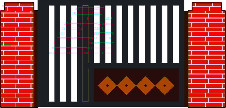 House gate iron gate flat style vector good for element design