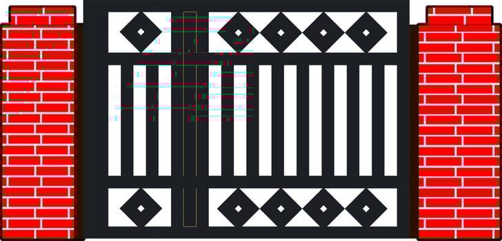House gate iron gate flat style vector good for element design