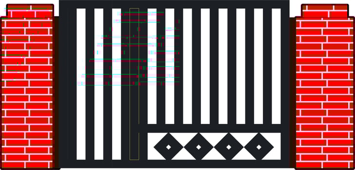 House gate iron gate flat style vector good for element design