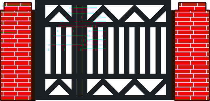 House gate iron gate flat style vector good for element design