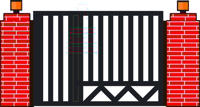 House gate iron gate flat style vector good for element design