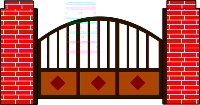 House gate iron gate flat style vector good for element design