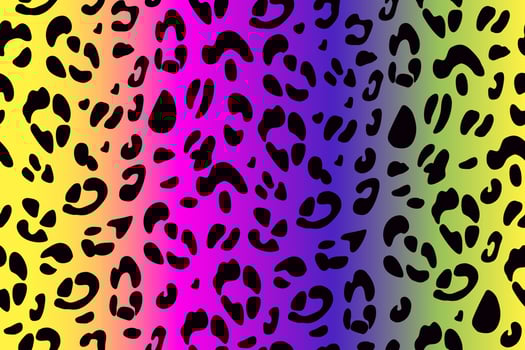 Leopard seamless background. Rainbow colors. Bright print. Vector illustration