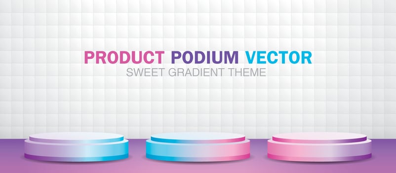 Sweet gradient product podium 3D illustration vector. vector