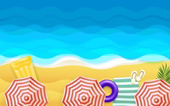 Tropical vector illustration. 3d vector banner with copy space