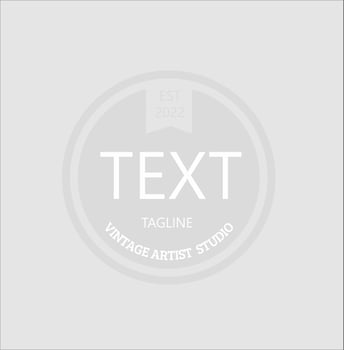 one color elegant vintage round label logo vector
