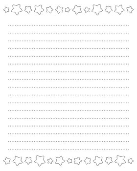 Lined sheet template. Handwriting paper. For diary, planner, checklist, wish list. Vector illustration isolated on white background.