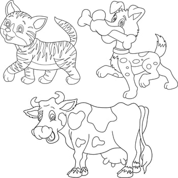 Animals coloring book vector