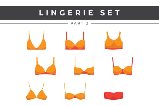 Stylish Lingerie design collection set vector