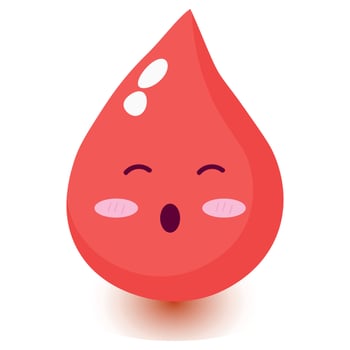 Cute happy smiling blood drop cartoon character. vector