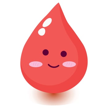 Cute happy smiling blood drop cartoon character. vector