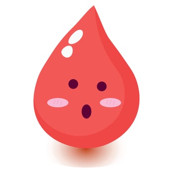 Cute happy smiling blood drop cartoon character. vector