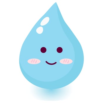 Cute happy smiling water drop. vector