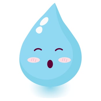 Cute happy smiling water drop. vector
