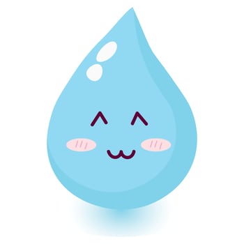 Cute happy smiling water drop. vector