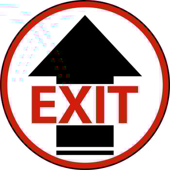 Exit Arrow Floor Sign On White Background vector