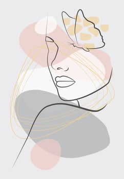 Drawing in the style of one line vector