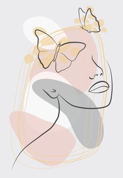 Drawing in the style of one line vector