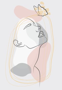 Drawing in the style of one line vector