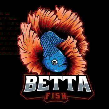 betta fish mascot esport logo design vector