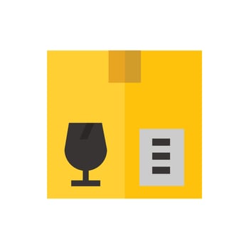packaging box icon, shipping, fragile box. flat icon illustration. vector