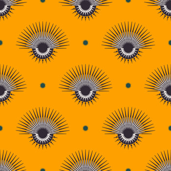 Vector colorful yellow ethnic tribal abstract shape seamless pattern background. Use for fabric, textile, interior decoration elements, wrapping.