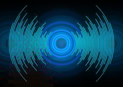 Sound waves oscillating dark light vector