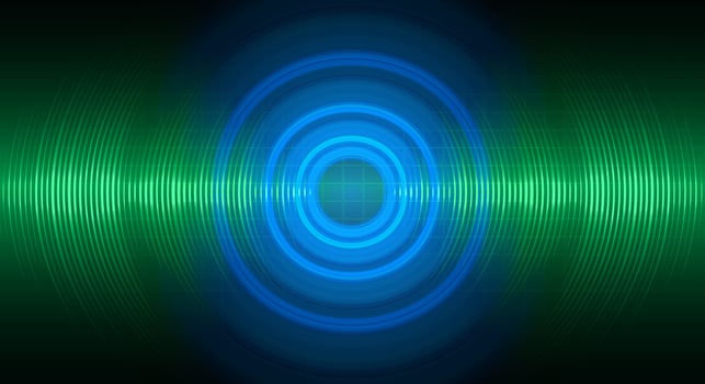 Sound waves oscillating dark light vector