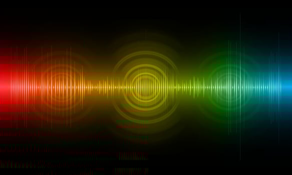 Sound waves oscillating dark light vector