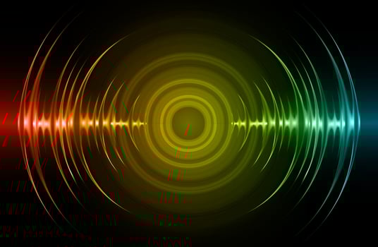 Sound waves oscillating dark light vector