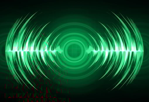 Sound waves oscillating dark light vector
