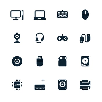 Computer and and Computer Accessories Icons vector