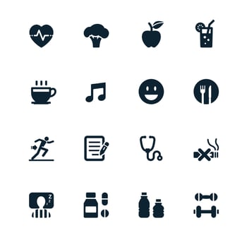 Health and Wellness Icons vector