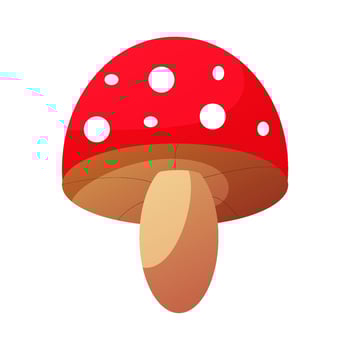 Cartoon mushroom. Fly agaric. vector