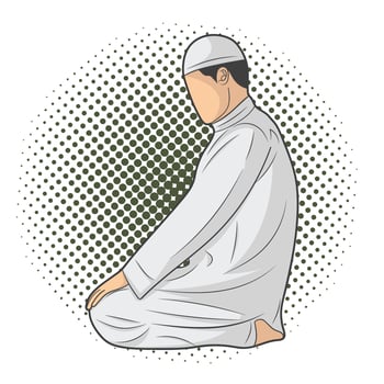 Man pray movement vector