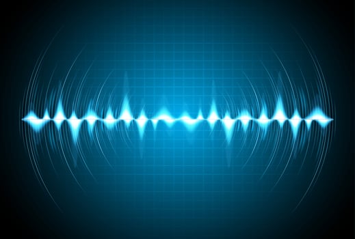Sound waves oscillating dark light vector