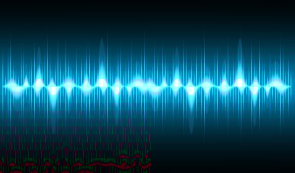Sound waves oscillating dark light vector