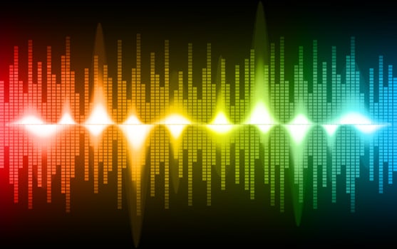 Sound waves oscillating dark light vector