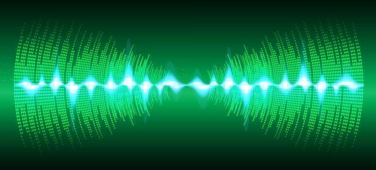 Sound waves oscillating dark light vector