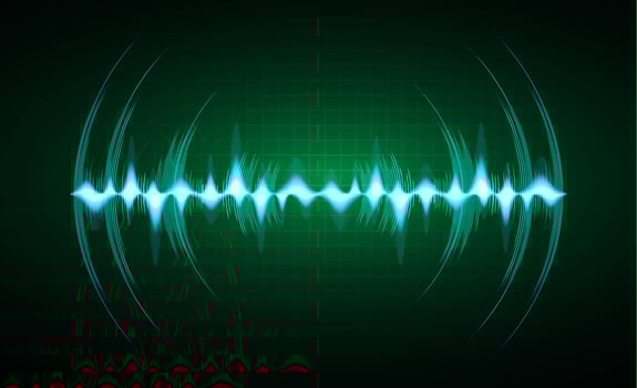 Sound waves oscillating dark light vector