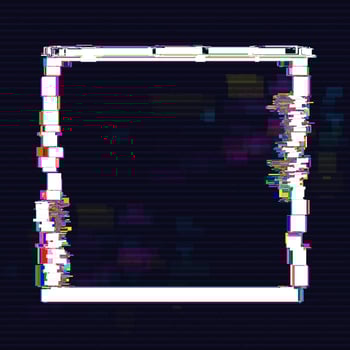 Glitched Square  Frame Design vector