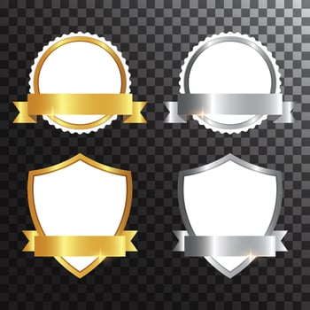 Gold and silver winner frame vector