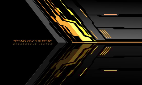 Abstrac yellow cyber arrow geometric technology direction on black design modern futuristic creative background vector