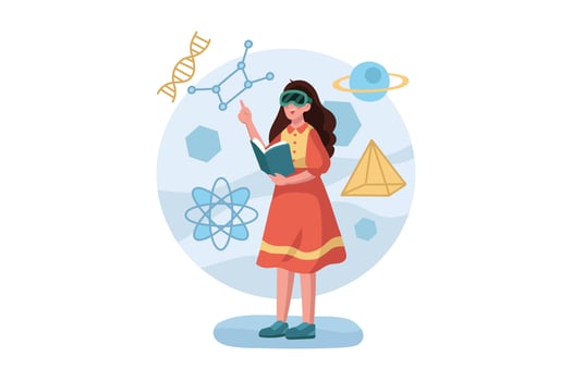 Virtual Reality Illustration concept. Flat illustration isolated on white background vector