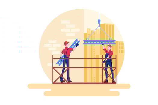 Construction Illustration concept. Flat illustration isolated on white background vector